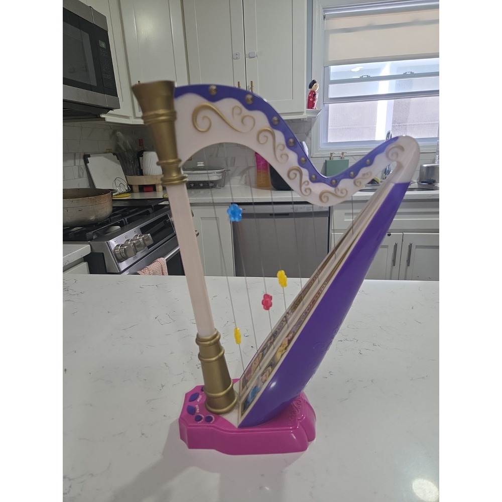 Rare Disney Royal Princess approx 14" Harp Electronic Musical Toy TESTED & WORKS